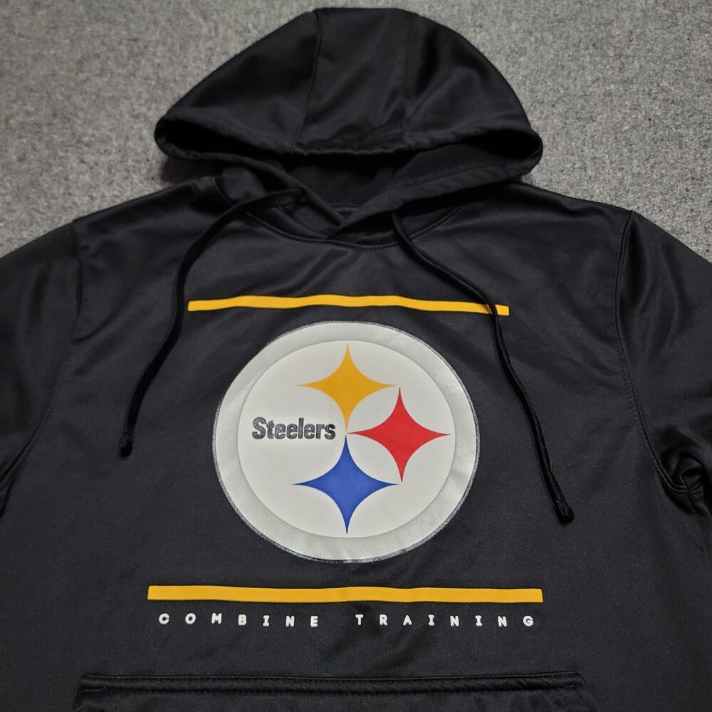Pittsburgh Steelers Hoodie Mens Small Black New Era Authentic Combine Sweater